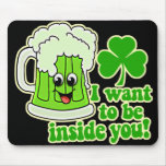 Funny St Patricks Day Green Beer Mousepads