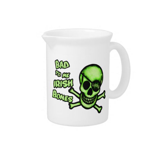 Funny St. Patrick's Day Irish Pirate Skull Pitcher