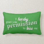 Funny St Patricks day kiss me irish Throw Pillows