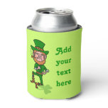 Funny St Patrick's Day Leprechaun Add Your Text Can Cooler