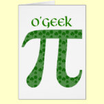 Funny St. Pat's Day Pi Tees - O'Geek, McNerd cards