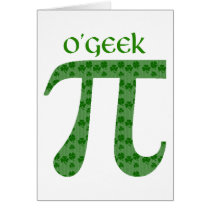 Funny St. Pat's Day Pi Tees - O'Geek, McNerd Cards