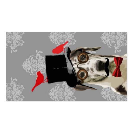 Funny steampunk dog business cards (front side)