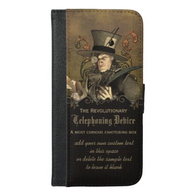 Funny Steampunk Mad Hatter Personalized iPhone 6/6S Plus Wallet Case