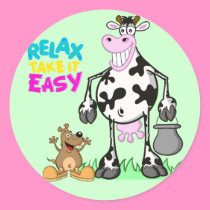 funny sticker "cow and rodent" stickers