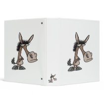 funny stubborn donkey cartoon 3 ring binders
