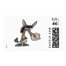 funny stubborn donkey cartoon postage stamps
