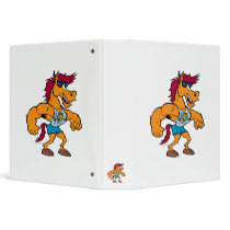 funny stud stallion horse cartoon 3 ring binder