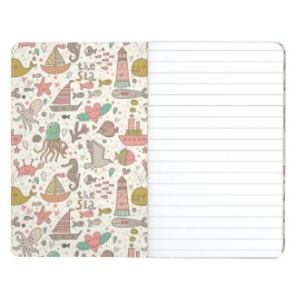 Funny Summer Pattern With Ships Journal