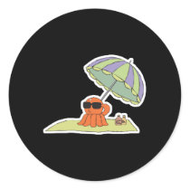funny sun tanning beach octopus stickers by doonidesignsanimals funny sun tanning beach octopus stickers