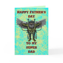 Funny super dad cool happy father's day card by vitaliy Funny super dad cool happy father's day card