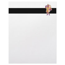 funny super hero hot dog character letterhead