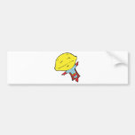 funny super hero lemon character bumper stickers