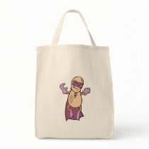 funny super hero villian peanut character canvas bag