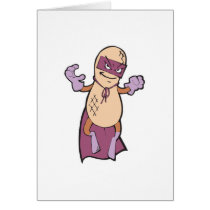 funny super hero villian peanut character greeting card