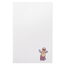 funny super hero villian peanut character stationery paper