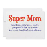 Funny Super Mom gifts and cards for your super mom Personalized Invitation