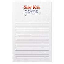 Funny Super Mom gifts and cards for your super mom stationery
