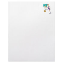 funny super tall basketball player making dunk customized letterhead
