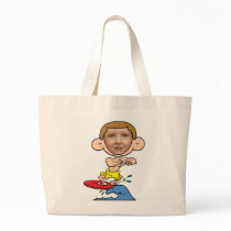 Funny Surfer Photo Face Template Canvas Bags