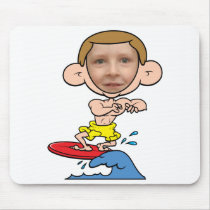 Funny Surfer Photo Face Template Mouse Pad