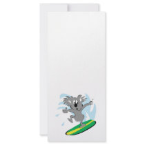 funny surfing koala bear custom rack card