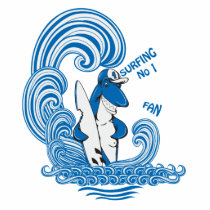 funny surfing shark vector cartoon art cut outs
