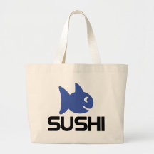 funny sushi fish icon tote bag