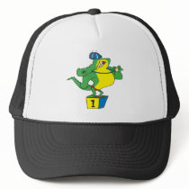 funny swimmer champ alligator crocodile mesh hats