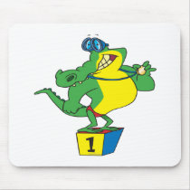 funny swimmer champ alligator crocodile mouse pads