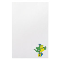 funny swimmer champ alligator crocodile stationery paper