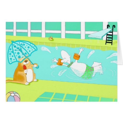 Funny swimming Birthday Card Zazzle