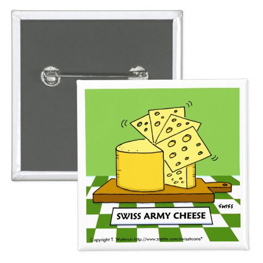 Funny Swiss Cheese Cartoon Button Zazzle
