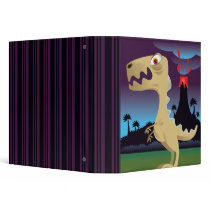 Funny T-Rex and Volcano Notebook binders by dooni_notebooks Funny T-Rex and Volcano Notebook binders