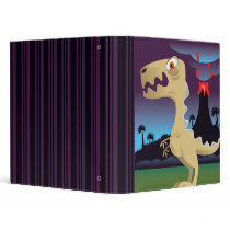 Funny T-Rex and Volcano Notebook binders