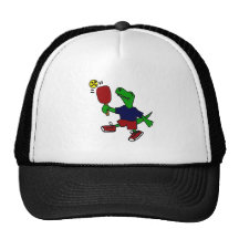 Funny T-Rex Dinosaur Playing Pickleball Trucker Hat