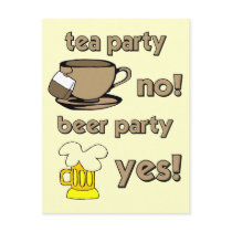 Funny tea party post card
