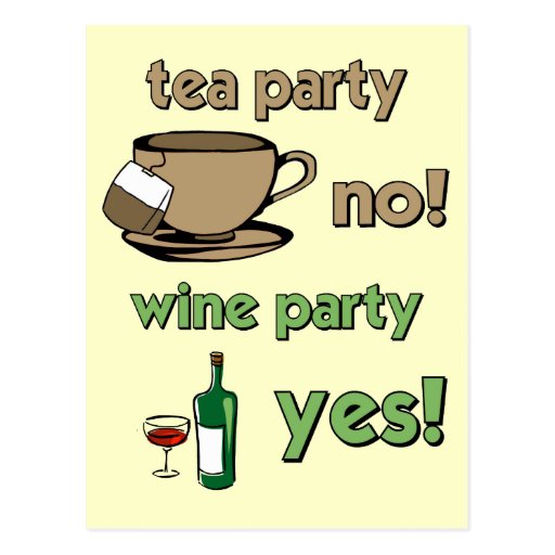 Funny tea party postcard Zazzle
