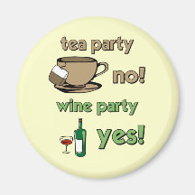 Funny tea party refrigerator magnets