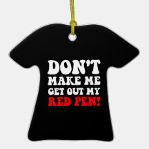 Funny teacher christmas tree ornament