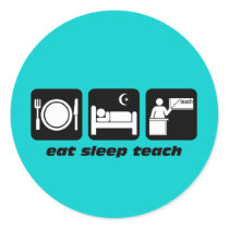 Funny teachers round sticker