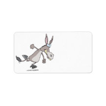 funny temper tantrum donkey cartoon personalized address label
