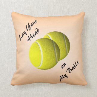 Funny Tennis Ball Mojo Throw Pillow