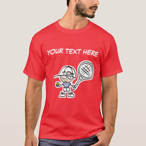 Funny Tennis T Shirt with personalizable cartoon Zazzle