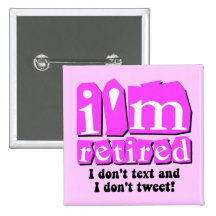 Funny text tweet retirement buttons