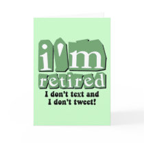 Funny text tweet retirement card