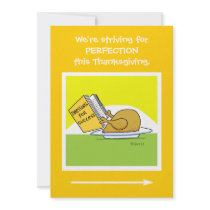 Funny Thanksgiving Banquet Cartoon Invitation Card