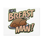 Funny Thanksgiving Breast Man Gifts postcard postcards