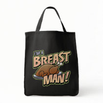 Funny Thanksgiving Breast Man reusable tote bag