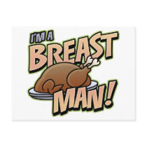 Funny Thanksgiving Breast Man T-Shirts postcards